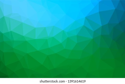 Light Blue, Green vector hexagon mosaic texture. Colorful abstract illustration with gradient. A completely new design for your business.