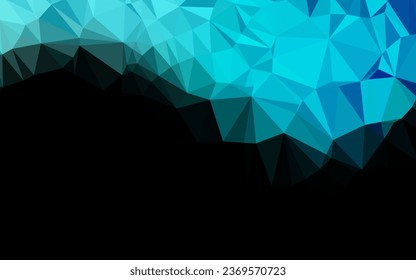 Light Blue, Green vector hexagon mosaic template. Geometric illustration in Origami style with gradient.  The template can be used as a background for cell phones.