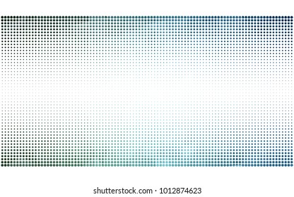 Light Blue, Green vector illustration which consist of circles. Dotted gradient design for your business. Creative geometric background in halftone style with colored spots.