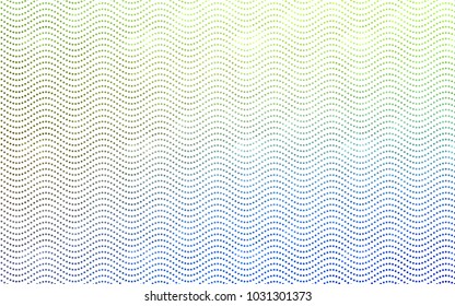 Light Blue, Green vector illustration which consist of circles. Dotted gradient design for your business. Creative geometric background in halftone style with colored spots.