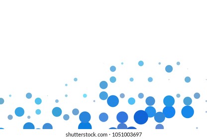 Light Blue, Green vector illustration which consist of circles. Dotted gradient design for your business. Creative geometric background in halftone style with colored spots.