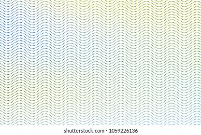 Light Blue, Green vector illustration which consist of circles. Dotted gradient design for your business. Creative geometric background in halftone style with colored spots.