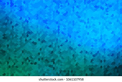 Light Blue, Green vector illustration which consist of circles. Dotted gradient design for your business. Creative geometric background in halftone style with colored spots.