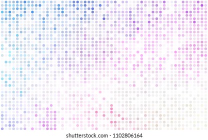 Light Blue, Green vector illustration which consist of circles. Dotted gradient design for your business. Creative geometric background in halftone style with colored spots.