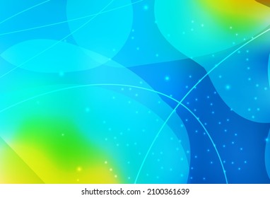 Light Blue, Green vector Illustration with set of shining colorful abstract circles, lines. Blurred bubbles on abstract background with colorful gradient. Smart design for business ads.