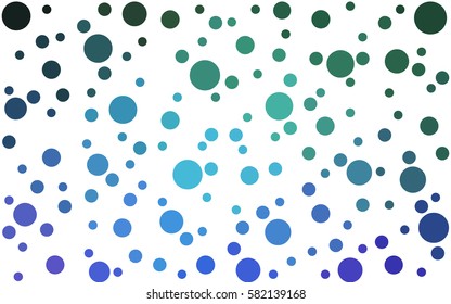 Light Blue, Green vector illustration which consist of circles. Dotted gradient design for your business. Creative geometric background in halftone style with colored spots.