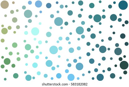 Light Blue, Green vector illustration which consist of circles. Dotted gradient design for your business. Creative geometric background in halftone style with colored spots.