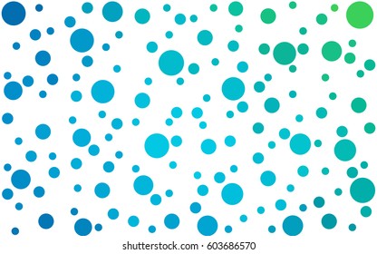 Light Blue, Green vector illustration which consist of circles. Dotted gradient design for your business. Creative geometric background in halftone style with colored spots.