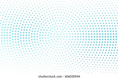 Light Blue, Green vector illustration which consist of circles. Dotted gradient design for your business. Creative geometric background in halftone style with colored spots.