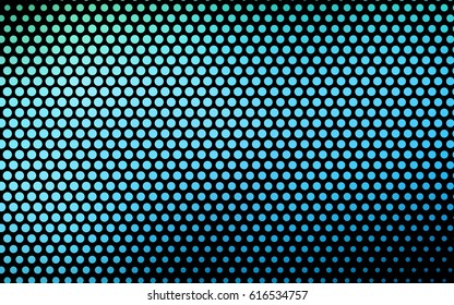 Light Blue, Green vector illustration which consist of circles. Dotted gradient design for your business. Creative geometric background in halftone style with colored spots.