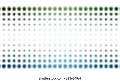 Light Blue, Green vector illustration which consist of circles. Dotted gradient design for your business. Creative geometric background in halftone style with colored spots.