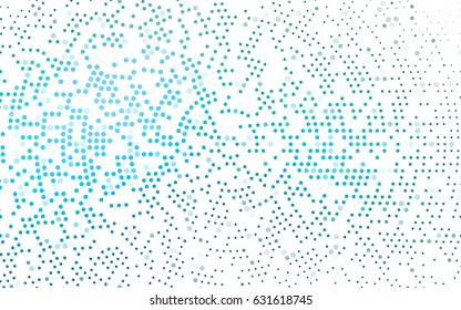 Light Blue, Green vector illustration which consist of circles. Dotted gradient design for your business. Creative geometric background in halftone style with colored spots.