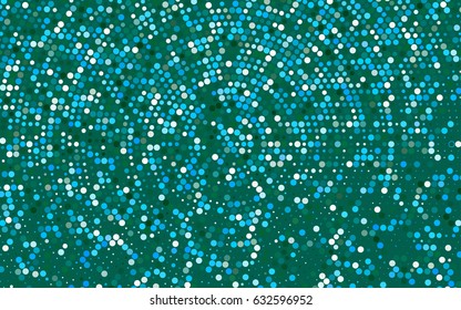 Light Blue, Green vector illustration which consist of circles. Dotted gradient design for your business. Creative geometric background in halftone style with colored spots.