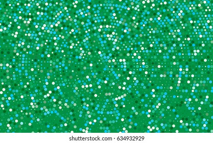 Light Blue, Green vector illustration which consist of circles. Dotted gradient design for your business. Creative geometric background in halftone style with colored spots.