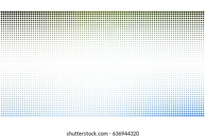 Light Blue, Green vector illustration which consist of circles. Dotted gradient design for your business. Creative geometric background in halftone style with colored spots.