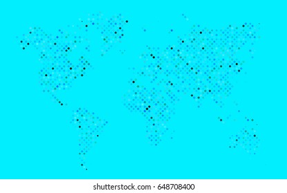 Light Blue, Green vector illustration which consist of circles. Dotted gradient design for your business. Creative geometric background in halftone style with colored spots.
