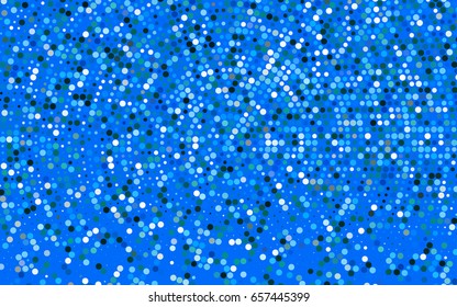 Light Blue, Green vector illustration which consist of circles. Dotted gradient design for your business. Creative geometric background in halftone style with colored spots.