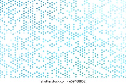 Light Blue, Green vector illustration which consist of circles. Dotted gradient design for your business. Creative geometric background in halftone style with colored spots.