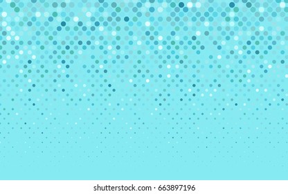Light Blue, Green vector illustration which consist of circles. Dotted gradient design for your business. Creative geometric background in halftone style with colored spots.