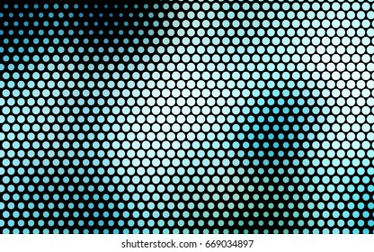 Light Blue, Green vector illustration which consist of circles. Dotted gradient design for your business. Creative geometric background in halftone style with colored spots.