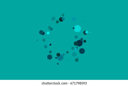 Light Blue, Green vector illustration which consist of circles. Dotted gradient design for your business. Creative geometric background in halftone style with colored spots.