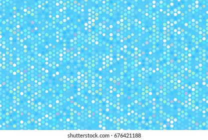 Light Blue, Green vector illustration which consist of circles. Dotted gradient design for your business. Creative geometric background in halftone style with colored spots.