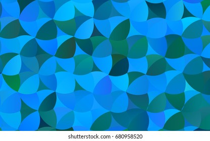 Light Blue, Green vector illustration which consist of circles. Dotted gradient design for your business. Creative geometric background in halftone style with colored spots.
