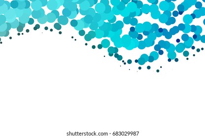 Light Blue, Green vector illustration which consist of circles. Dotted gradient design for your business. Creative geometric background in halftone style with colored spots.