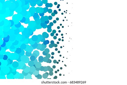 Light Blue, Green vector illustration which consist of circles. Dotted gradient design for your business. Creative geometric background in halftone style with colored spots.