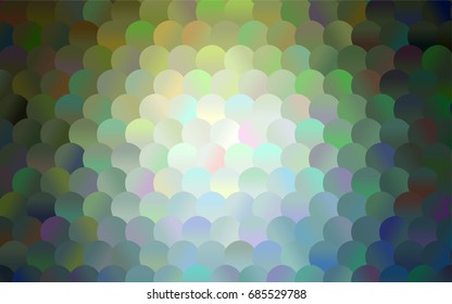 Light Blue, Green vector illustration which consist of circles. Dotted gradient design for your business. Creative geometric background in halftone style with colored spots.