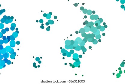 Light Blue, Green vector illustration which consist of circles. Dotted gradient design for your business. Creative geometric background in halftone style with colored spots.