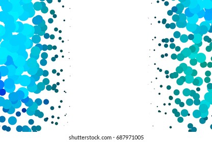 Light Blue, Green vector illustration which consist of circles. Dotted gradient design for your business. Creative geometric background in halftone style with colored spots.