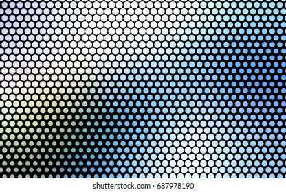 Light Blue, Green vector illustration which consist of circles. Dotted gradient design for your business. Creative geometric background in halftone style with colored spots.