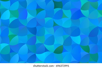 Light Blue, Green vector illustration which consist of circles. Dotted gradient design for your business. Creative geometric background in halftone style with colored spots.