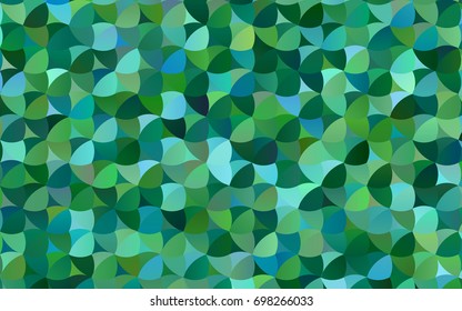 Light Blue, Green vector illustration which consist of circles. Dotted gradient design for your business. Creative geometric background in halftone style with colored spots.