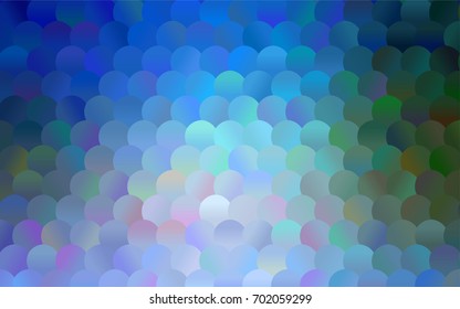 Light Blue, Green vector illustration which consist of circles. Dotted gradient design for your business. Creative geometric background in halftone style with colored spots.
