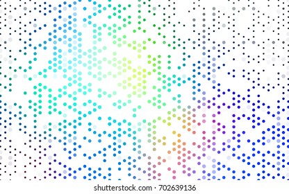 Light Blue, Green vector illustration which consist of circles. Dotted gradient design for your business. Creative geometric background in halftone style with colored spots.