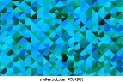 Light Blue, Green vector illustration which consist of circles. Dotted gradient design for your business. Creative geometric background in halftone style with colored spots.