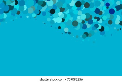 Light Blue, Green vector illustration which consist of circles. Dotted gradient design for your business. Creative geometric background in halftone style with colored spots.