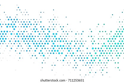Light Blue, Green vector illustration which consist of circles. Dotted gradient design for your business. Creative geometric background in halftone style with colored spots.