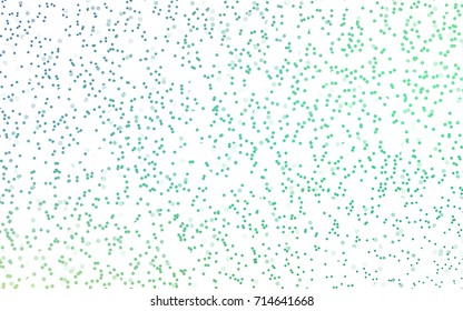 Light Blue, Green vector illustration which consist of circles. Dotted gradient design for your business. Creative geometric background in halftone style with colored spots.