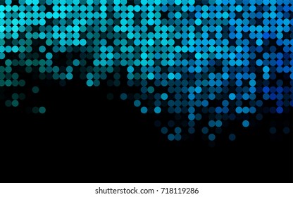 Light Blue, Green vector illustration which consist of circles. Dotted gradient design for your business. Creative geometric background in halftone style with colored spots.