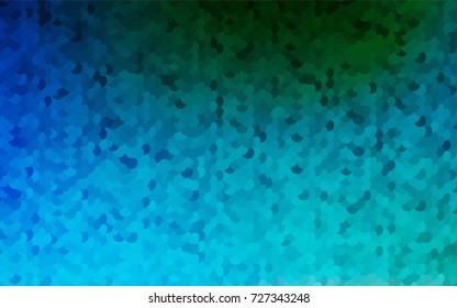 Light Blue, Green vector illustration which consist of circles. Dotted gradient design for your business. Creative geometric background in halftone style with colored spots.