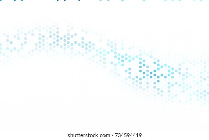 Light Blue, Green vector illustration which consist of circles. Dotted gradient design for your business. Creative geometric background in halftone style with colored spots.