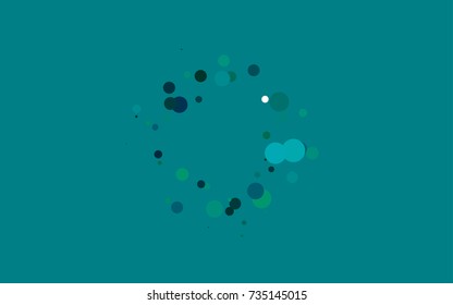 Light Blue, Green vector illustration which consist of circles. Dotted gradient design for your business. Creative geometric background in halftone style with colored spots.