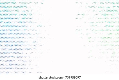 Light Blue, Green vector illustration which consist of circles. Dotted gradient design for your business. Creative geometric background in halftone style with colored spots.