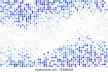 Light Blue, Green vector illustration which consist of circles. Dotted gradient design for your business. Creative geometric background in halftone style with colored spots.