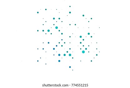 Light Blue, Green vector illustration which consist of circles. Dotted gradient design for your business. Creative geometric background in halftone style with colored spots.
