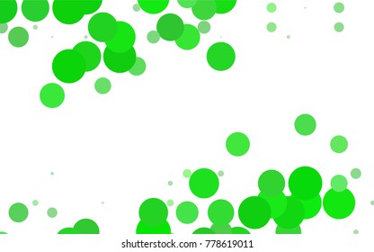 Light Blue, Green vector illustration which consist of circles. Dotted gradient design for your business. Creative geometric background in halftone style with colored spots.