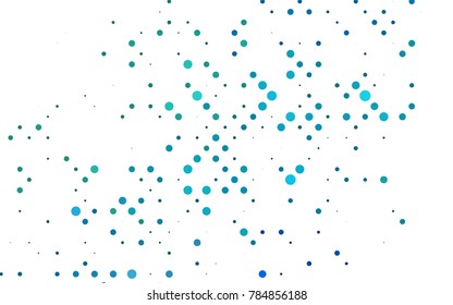 Light Blue, Green vector illustration which consist of circles. Dotted gradient design for your business. Creative geometric background in halftone style with colored spots.